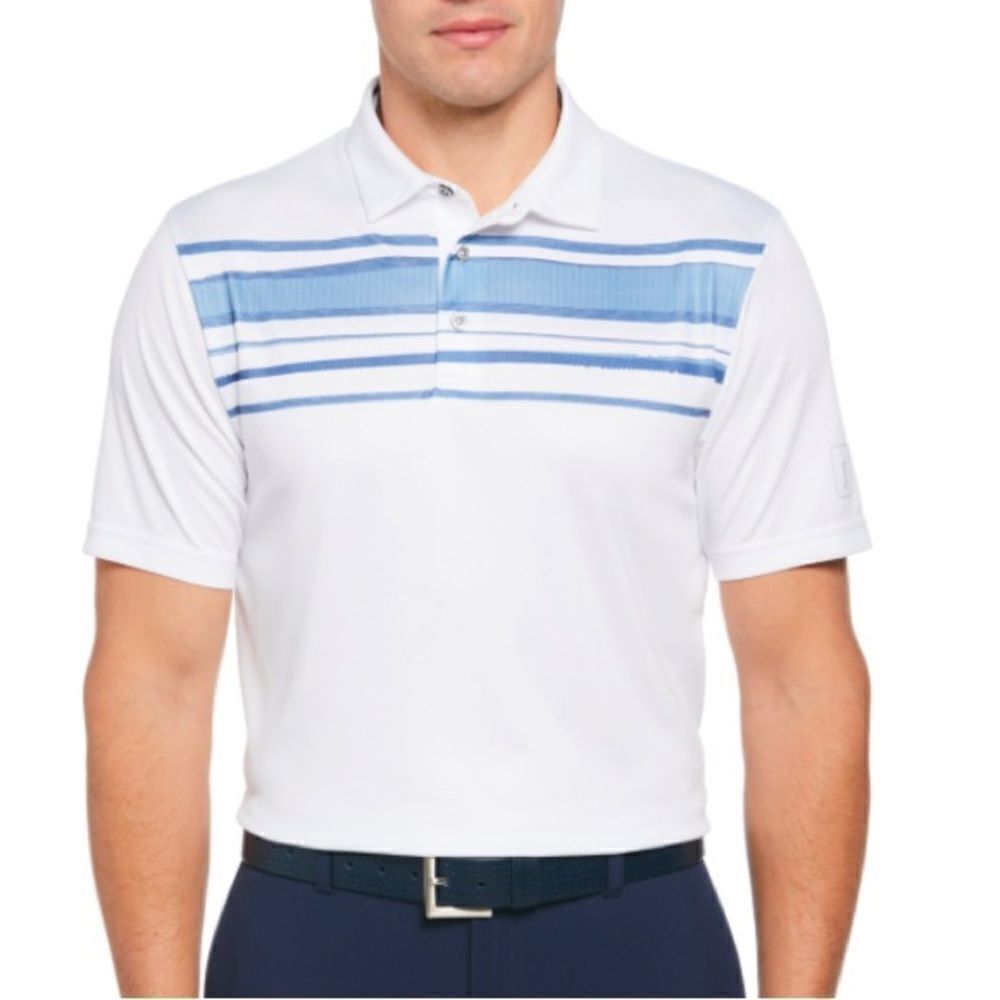 🆕 PGA Tour Men's Athletic Fit Golf Polo Shirt - Bright White - size XL